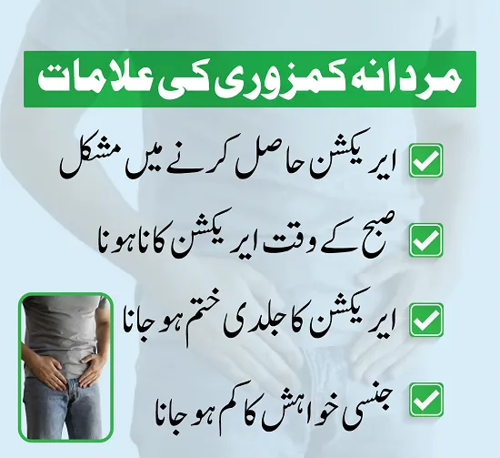 mardana kamzori ki ilamaat aur types