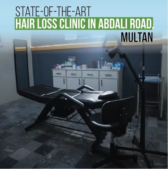 State-of-the-art hair loss clinic on Abdali Road Multan treatment room