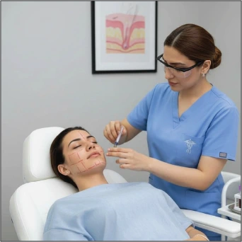 PRP face treatment with platelet-rich plasma injection for skin rejuvenation