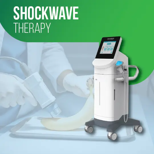 Modern shockwave therapy machine used for medical treatments