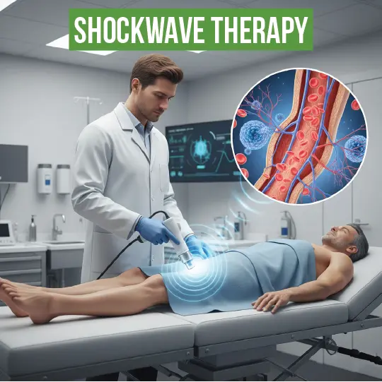 Shockwave therapy for ED treatment improving blood circulation in men