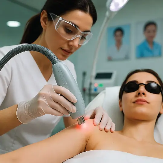 nderarm laser hair removal treatment by certified technician at clinic