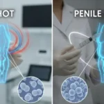 P-Shot vs penile fillers comparison showing injection procedures with platelet-rich plasma and dermal filler