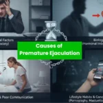 Causes of premature ejaculation: stress, hormonal imbalance, relationship issues, and lifestyle habits