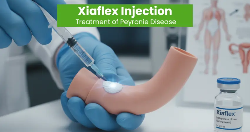 Xiaflex injection treatment for Peyronie's disease with collagenase clostridium histolyticum vial