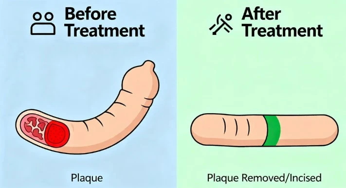 before and after treatment of peyronies disease
